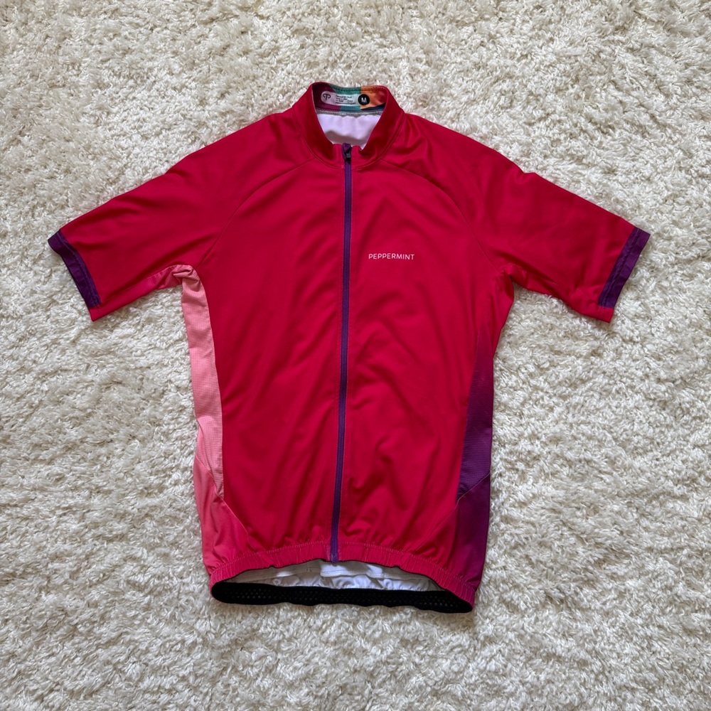 Peppermint Women's Cycling Jersey in Hot Pink with Purple Accents